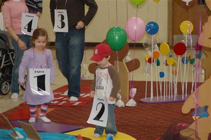 Players Moving Forward on the Life-Sized Candy Lan